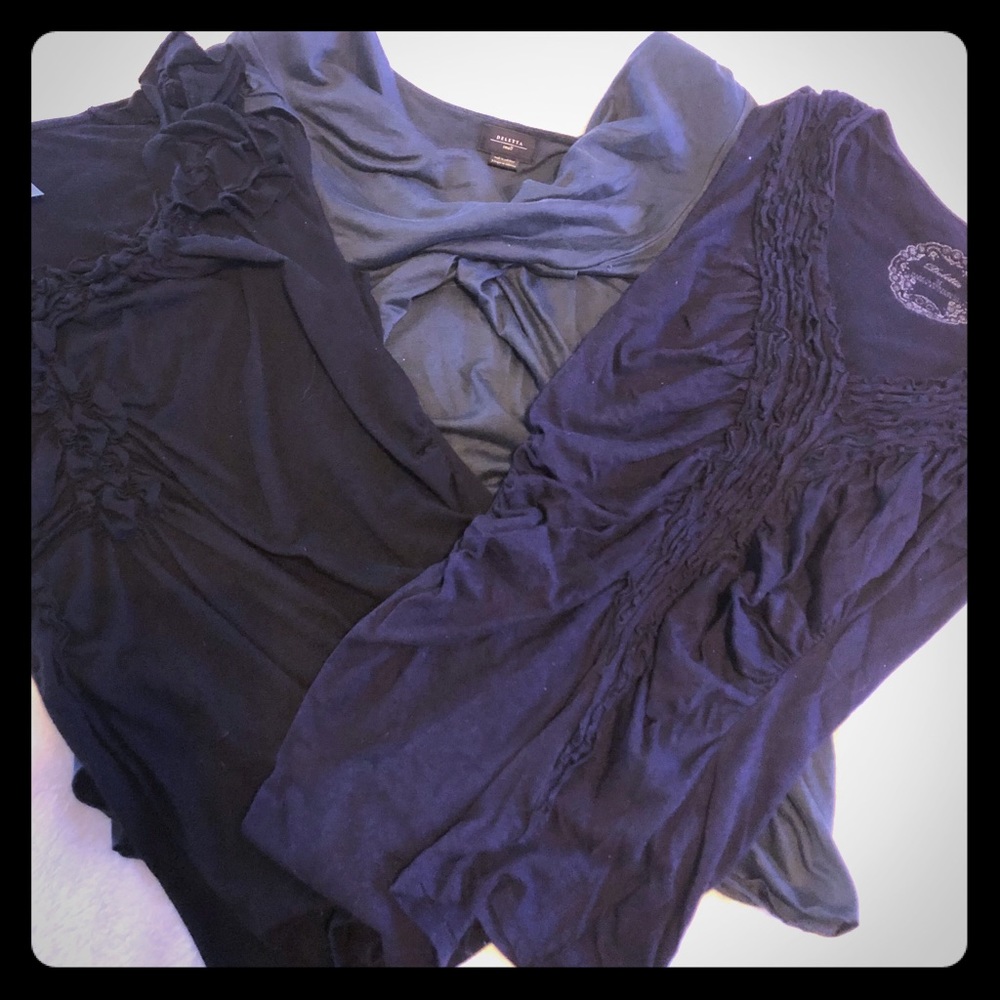 Anthropologie blue top bundle of 3 size small